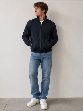 Michael Kors Men’s Full Zip Black Sweater Large